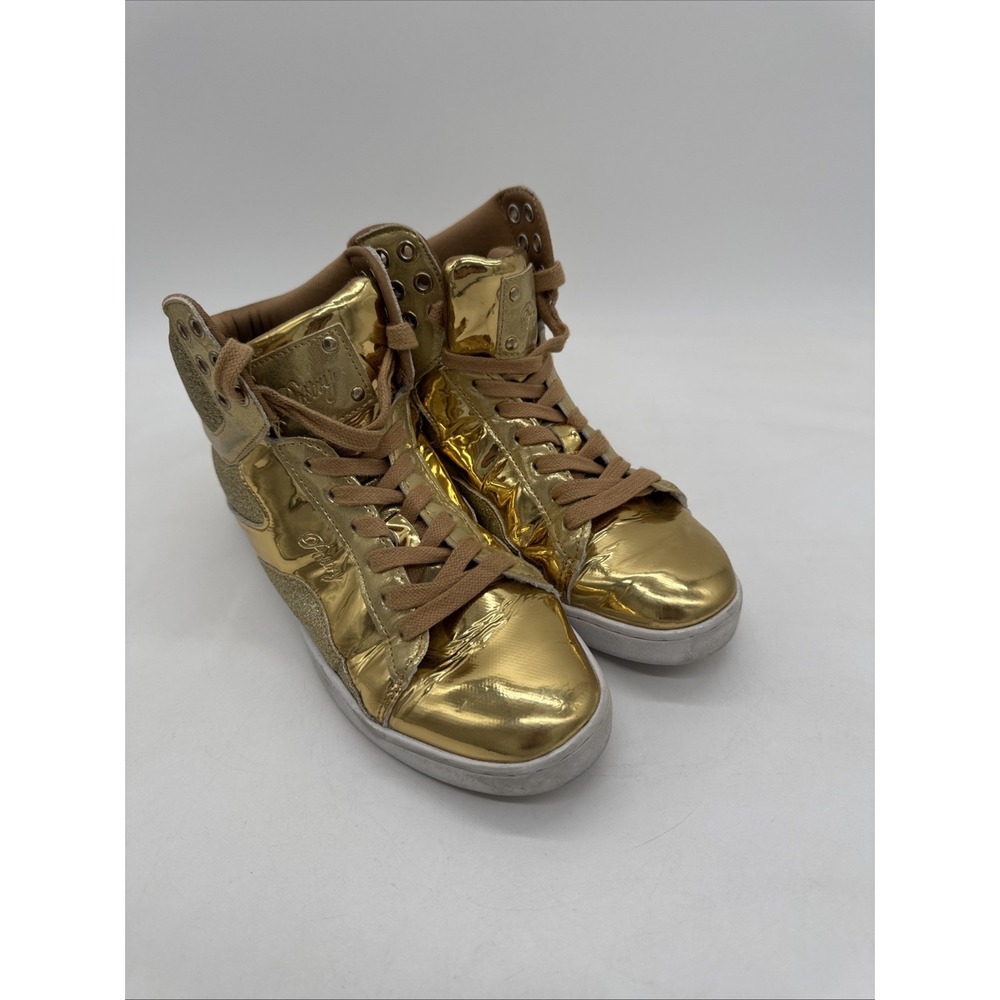 Love Pastry Woman's High top Glitter And Gold Shoes Size 8.5